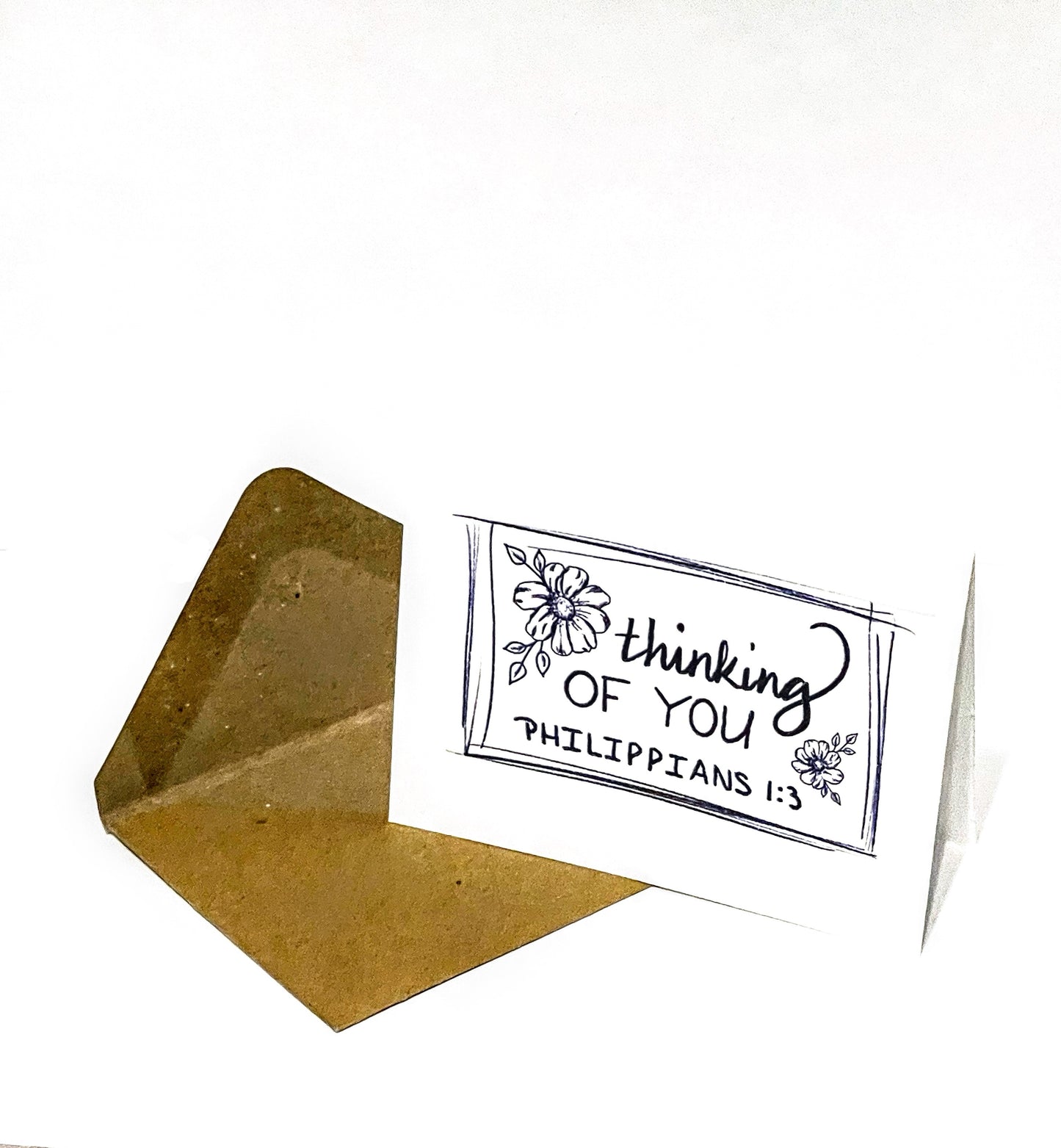 Thinking of you - Philippians 1:3 pack of 4 cards 2 3/4" x 3 3/4" blank inside