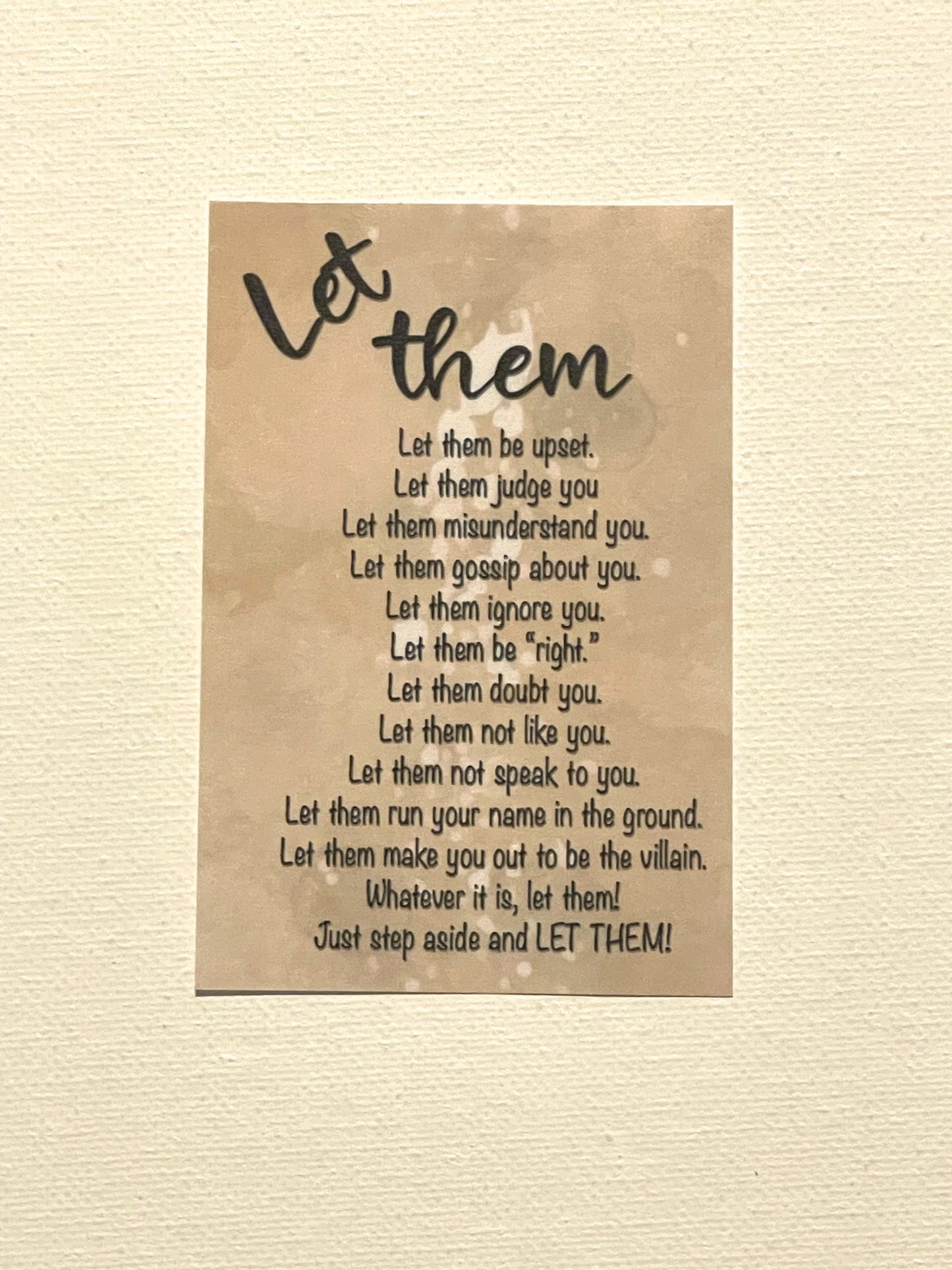 Let them 2 1/2” x 3 3\4” laminated card