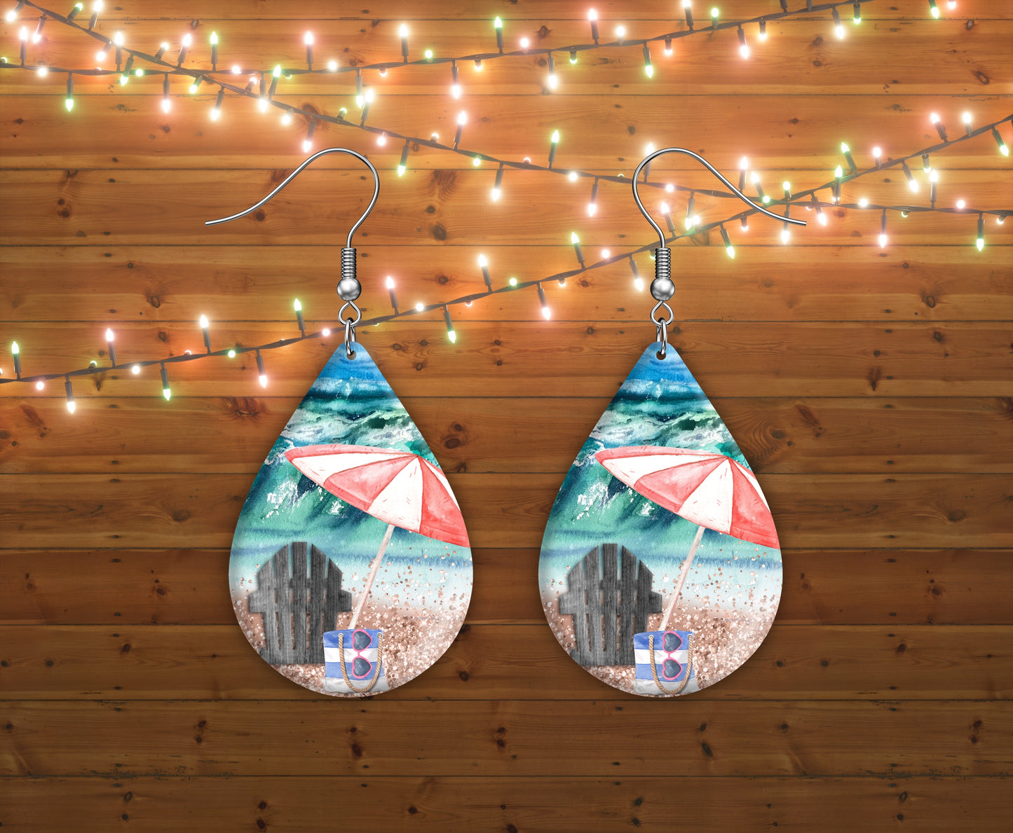 Beach chair teardrop earrings