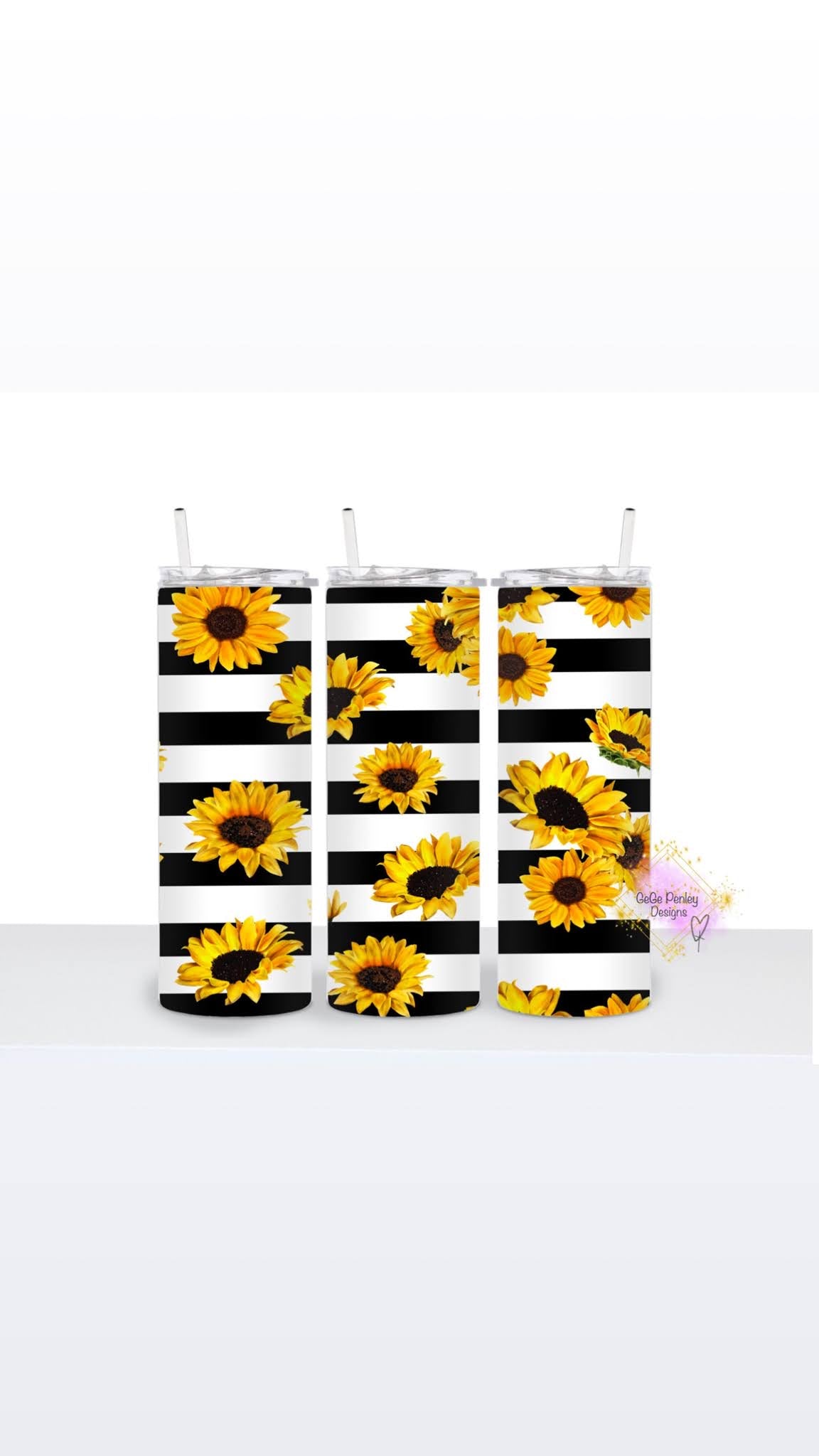 Sunflower black and white stripes