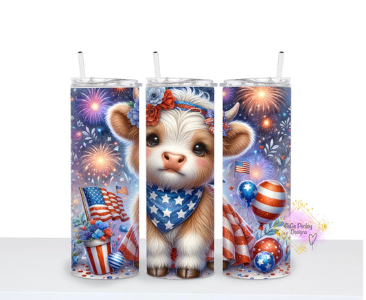 Cutie highland cow 4th of July