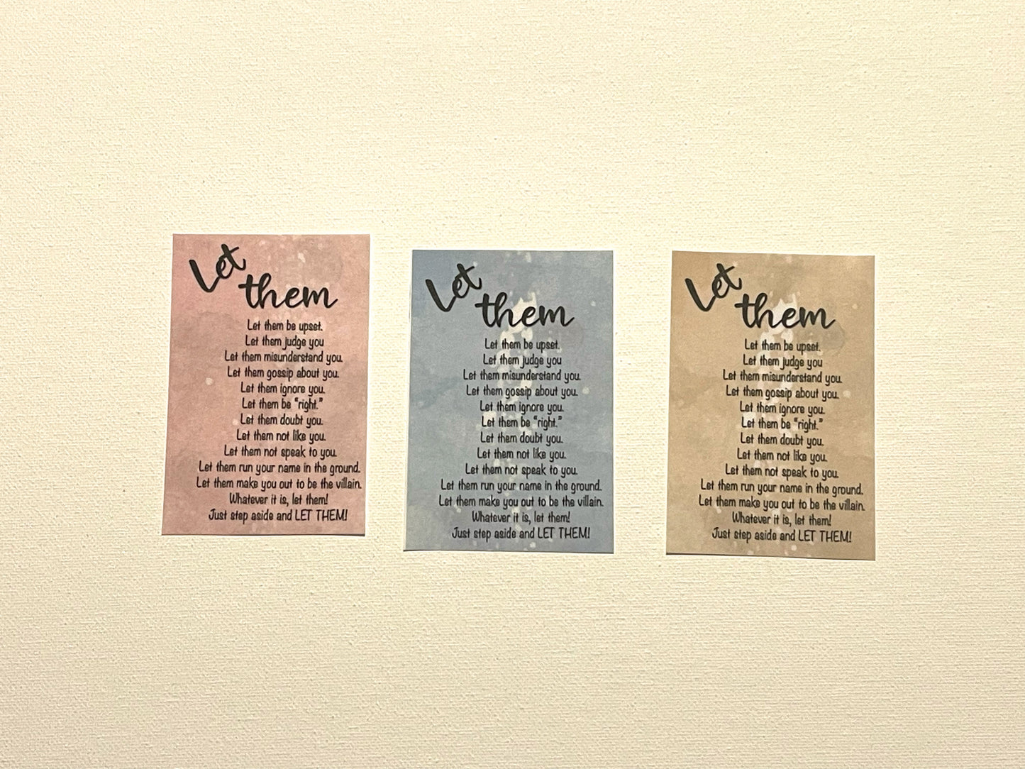 Let them 2 1/2” x 3 3\4” laminated card