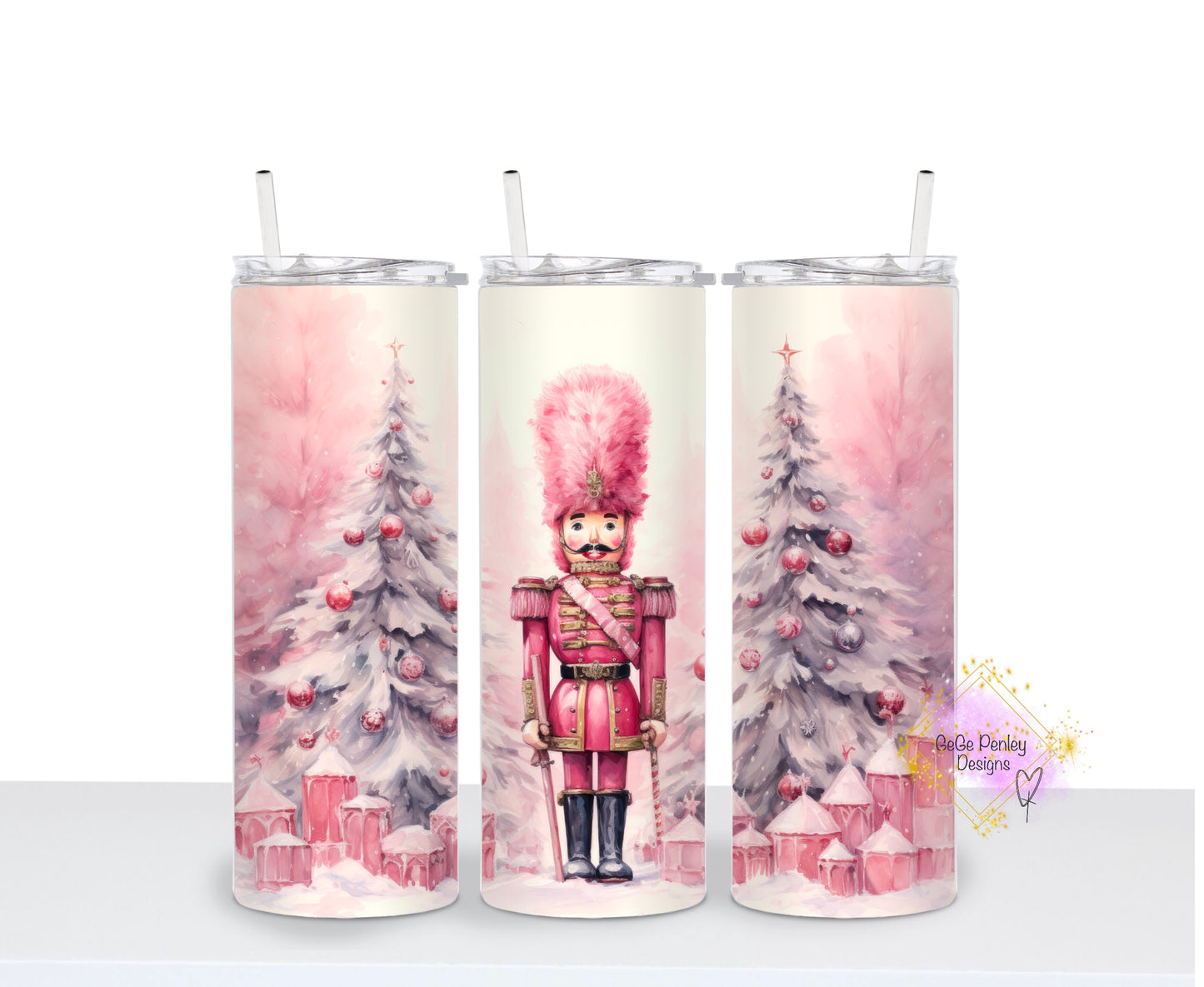 Pink Nutcracker with trees