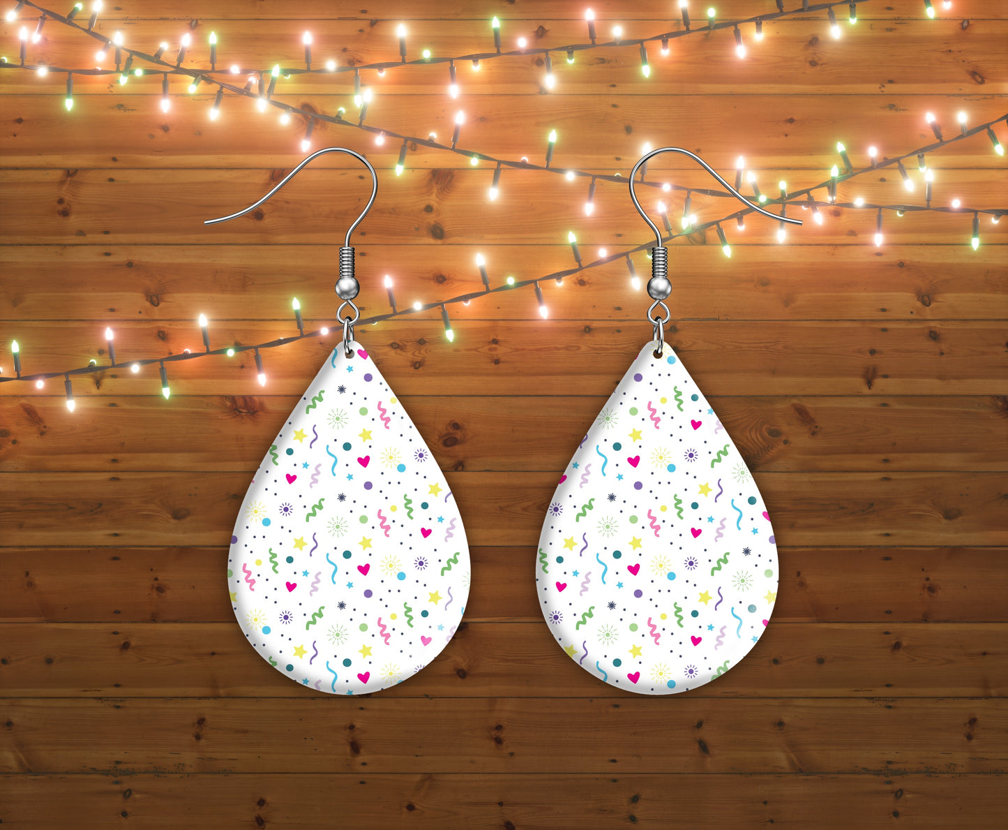 Party confetti teardrop earrings