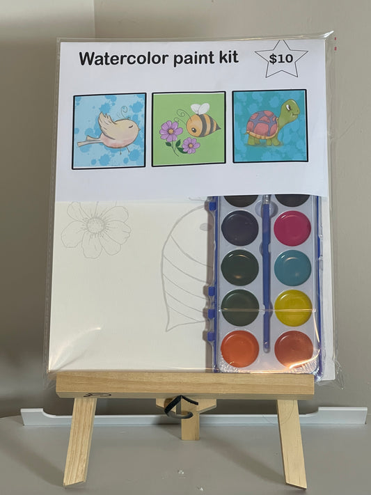 Watercolor paint kit bird, bee, turtle