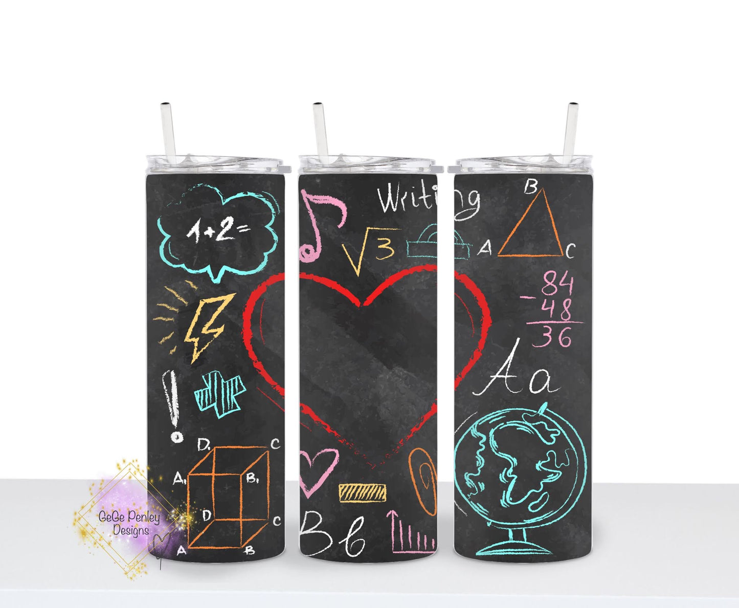 Chalk board Heart teacher