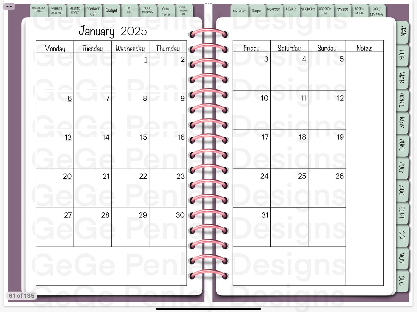 2025 digital planner compatible with Goodnotes