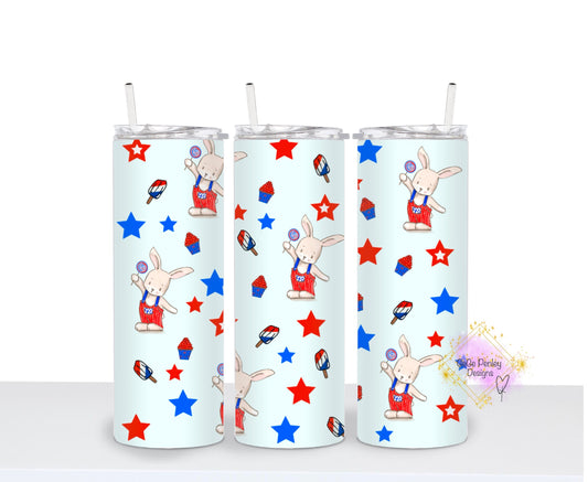 Patriotic bunny  tumbler